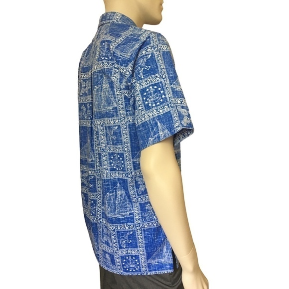 REYN Spooner Authentic Vintage Hawaiian Shirt Top Tiki Nautical Theme NWOT - Picture 2 of 10